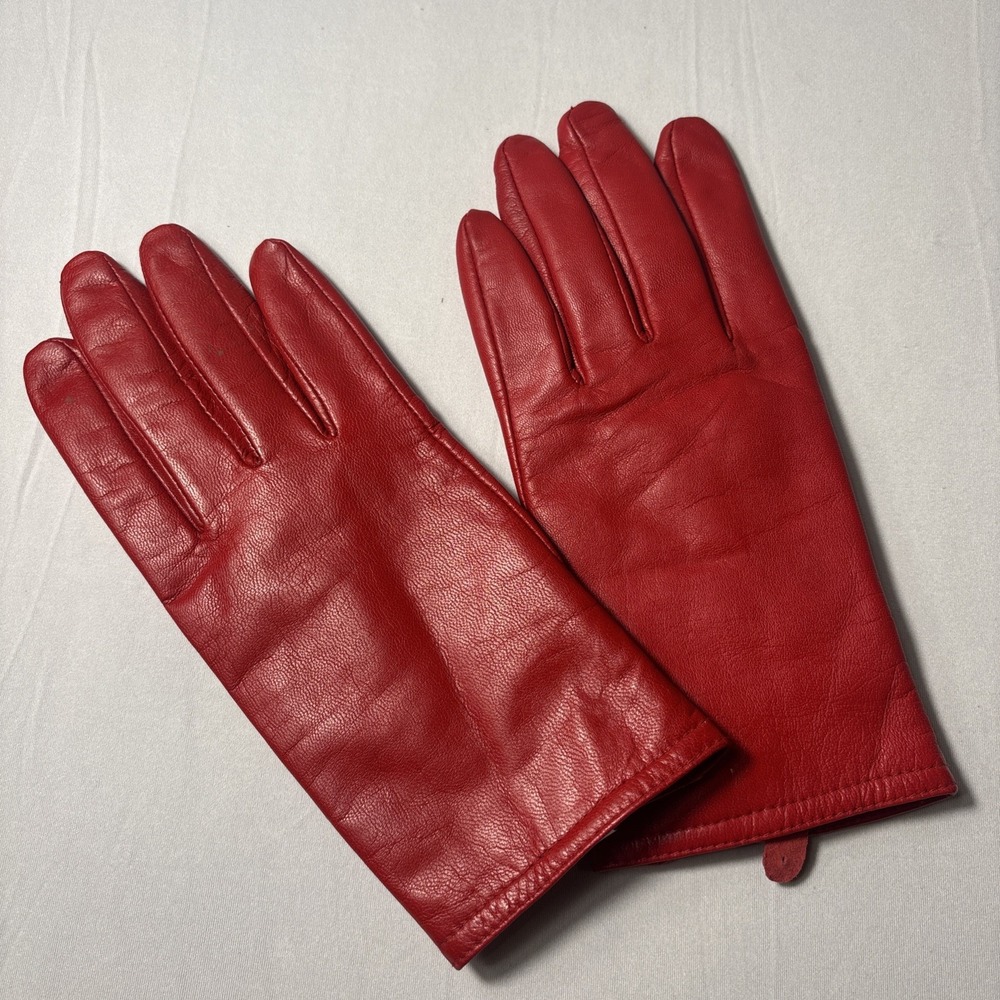 Red Leather Gloves Womens Thinsulate Insulation 40 Gram Lined Merona LG/XLTG